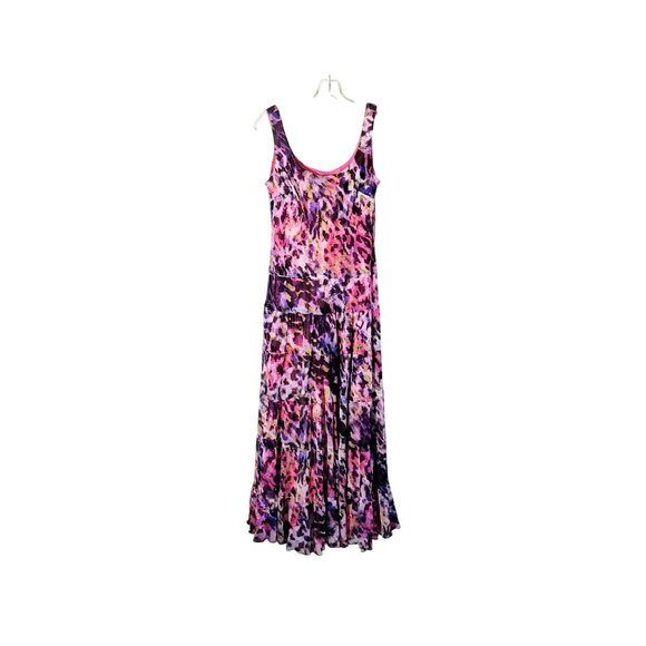 Jones New York Pink Multi Sleeveless A-Line Midi Dress Size 4 - Picture 1 of 5